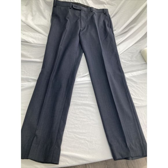 TALLIA Men's Classic-Fit Wool Suit Pleated Dress Pants 34 x 32 Blue Navy - Picture 1 of 7